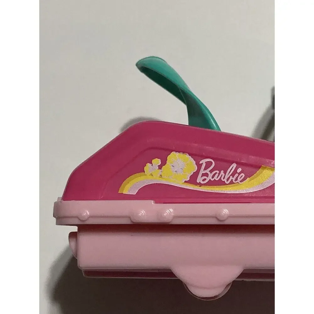 2014 Barbie Doll Camping Fun Water Craft‎ Jet Ski Boat Pink Mattel